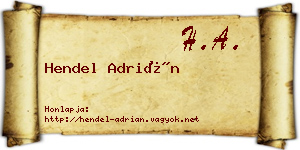Hendel Adrián névjegykártya